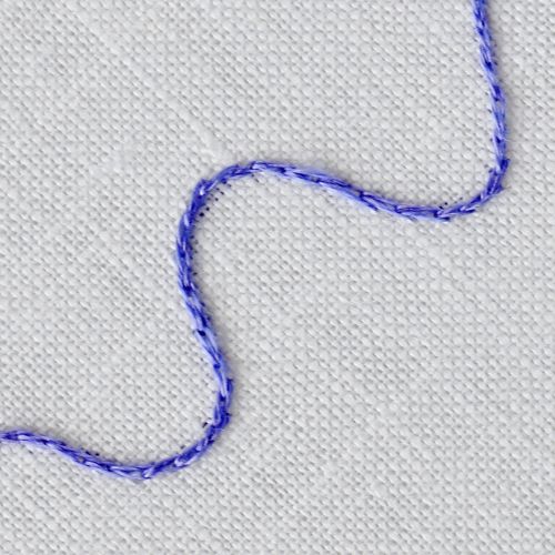 Split Backstitch embroidery with purple thread small image