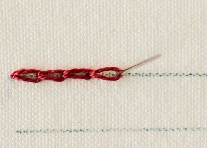 Whipped Chain Stitch step 1