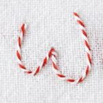 Whipped backstitch W letter