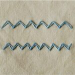 Zig Zag Chain Stitch embroidery with blue thread small image