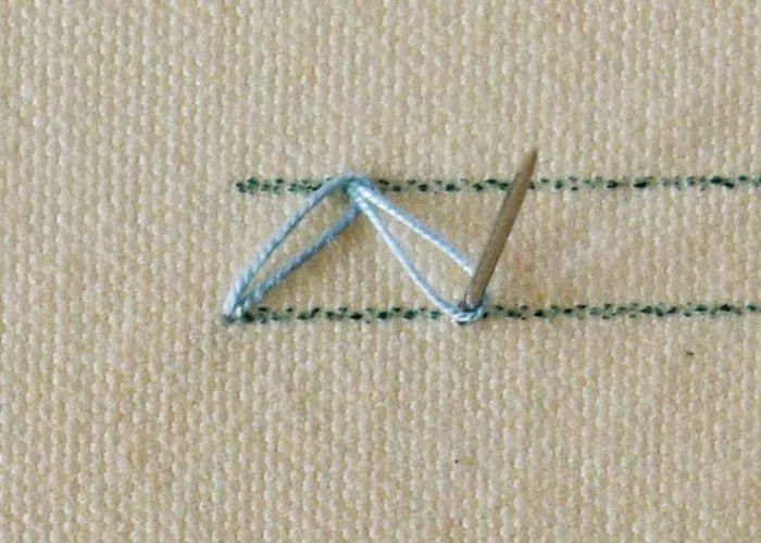 Zig Zag Chain Stitch step 2