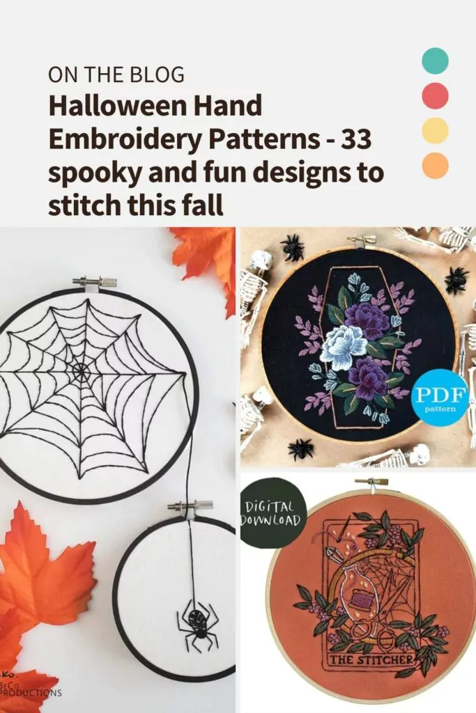 Handmade Halloween Magic: Embroidery Ideas Inside PIN image