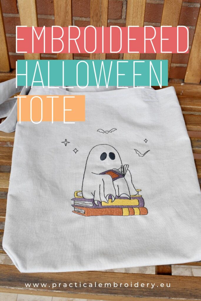 Easy Embroidered Tote for Halloween Fun PIN image
