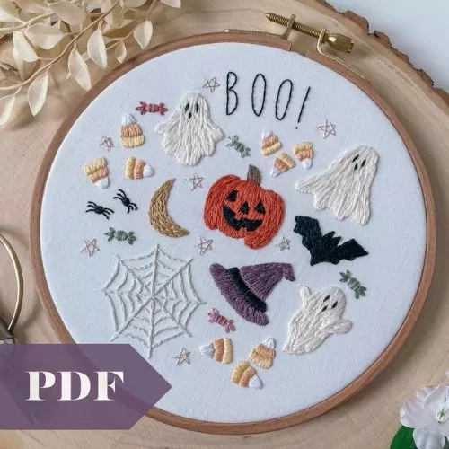 Feliz Halloween - por BotanicalStitching en Etsy