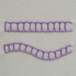 Open Chain Stitch embroidery with lilac pearl cotton thread