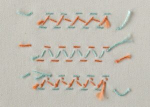 Tacked Herringbone Stitch Back side