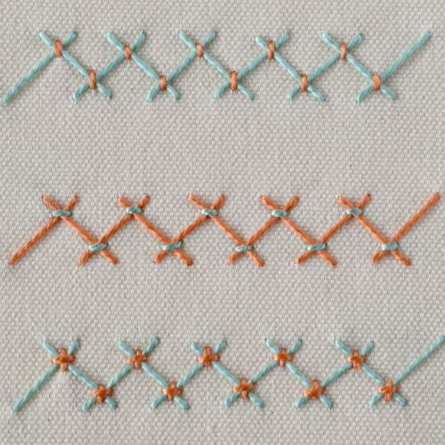 Tacked Herringbone Stitch Small