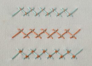 Tacked Herringbone Stitch three options