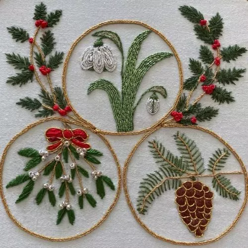 Goldwork Elizabethan style Winter Stickset auf Etsy