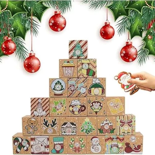 Cajas de cartón navideñas de papel kraft en Amazon