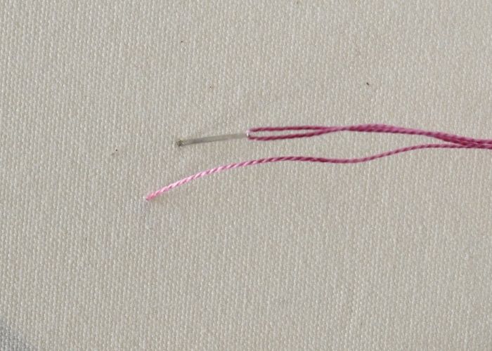 Whip stitch embroidery step 1