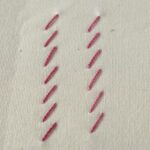 Whip stitch embroidery with pink pearl cotton