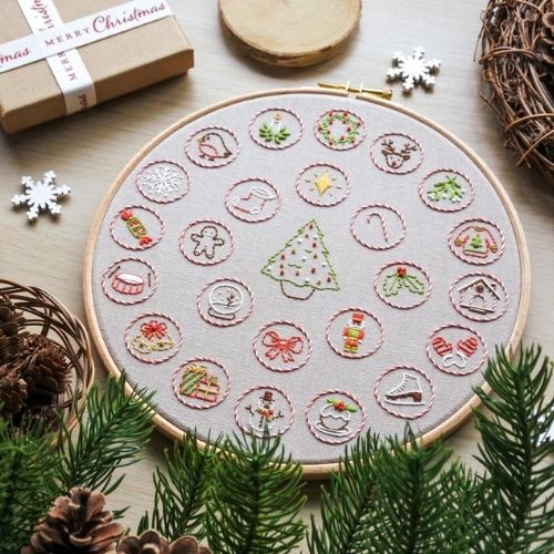 Christmas Advent Calendar Embroidery Pattern on Etsy