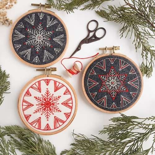 Boho Snowflakes - hand embroidery pattern on Etsy