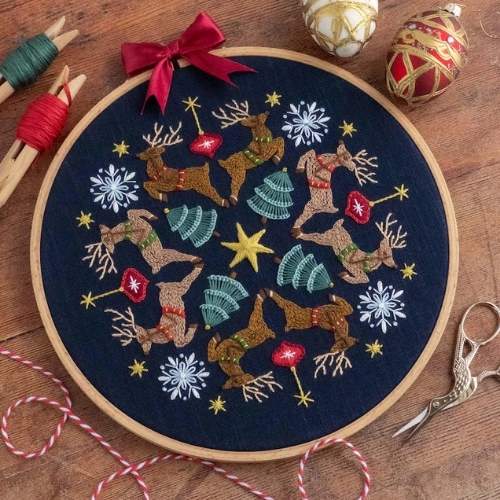 Christmas kaleidoscope hand embroidery pattern on Etsy