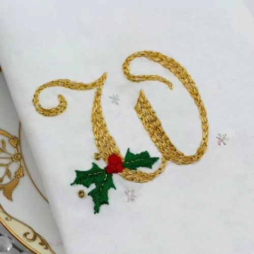 Christmas monogram embroidery by KimberlyOuimet on Etsy