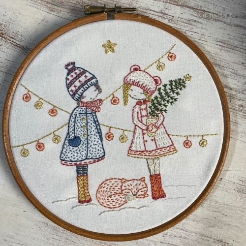 Christmas winter friends hand embroidery pattern pdf on Etsy