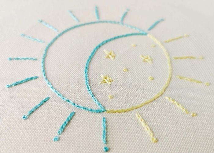 Eclipse hand embroidery pattern