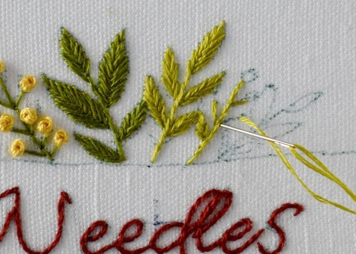 Embroider the branches with Straight stitch2