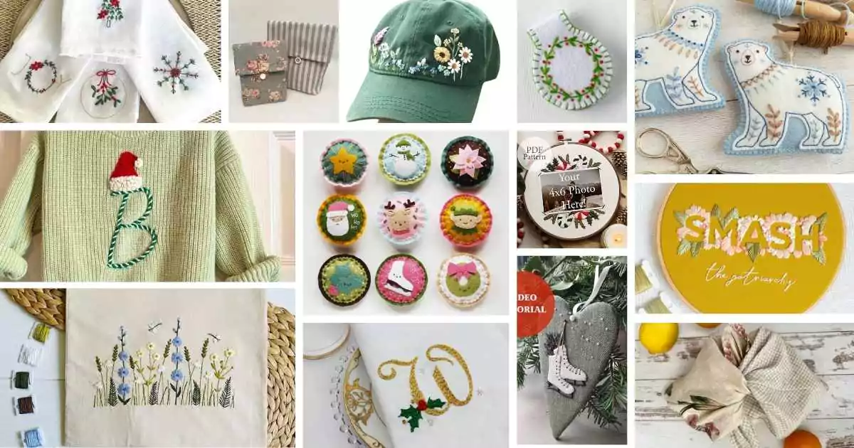 Hand embroidered gifts to make for Christmas - gift guide