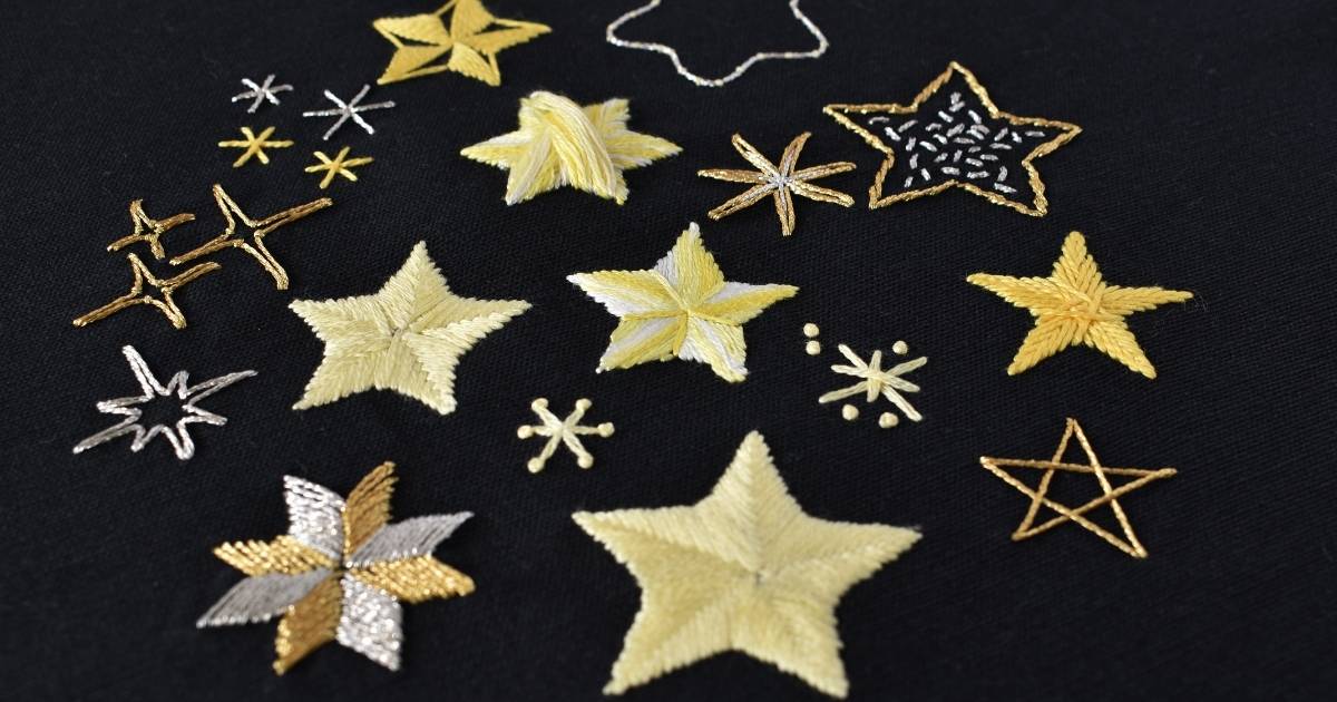 How to Embroider Stars and Sparkles - 17 stars sampler