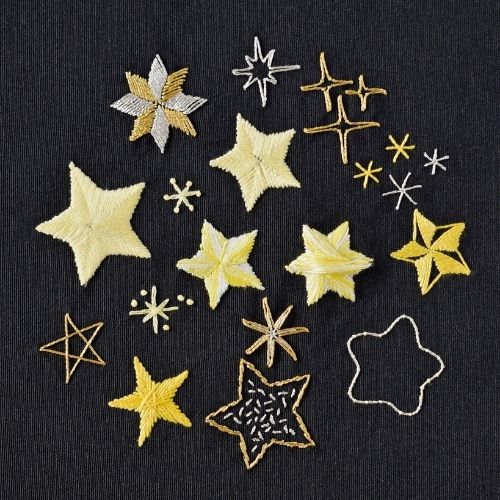 How to embroider stars - 17 stars sampler