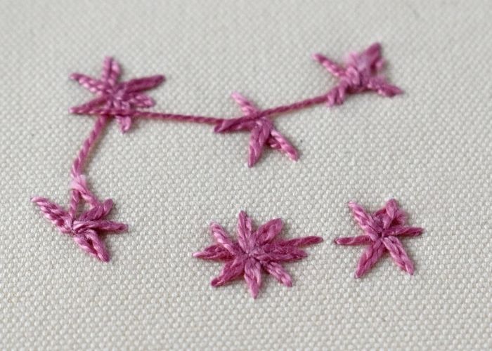 Lazy Daisy Stitch reverse side