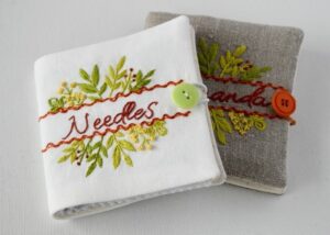 Needle cases with personalized lettering