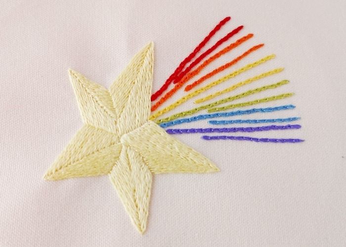 Rainbow Star embroidery chain star