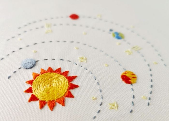 Solar System hand embroidery pdf pattern and instructions