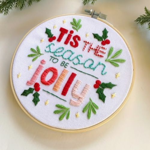 Tis the Season, beginner embroidery pattern on Etsy 