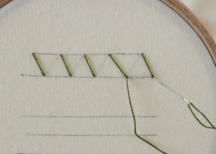 How to embroider Triangular Turkish Stitch