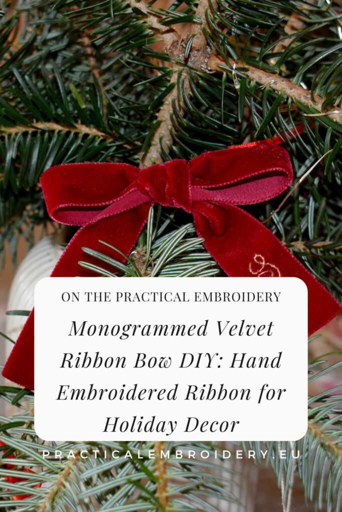 Easy Embroidered Velvet Ribbons for Keepsake