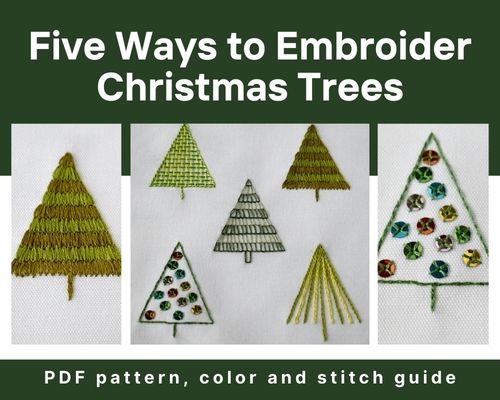 How To Embroider Christmas Tree 5 Methods free PDF Pattern