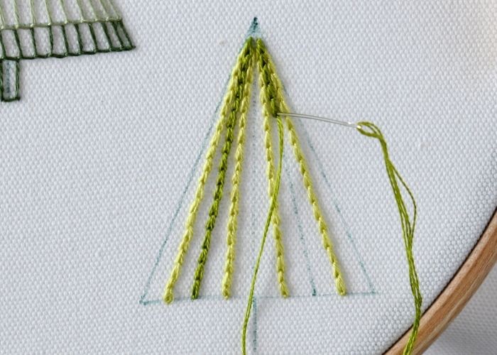 How to embroider Christmas tree Step 21