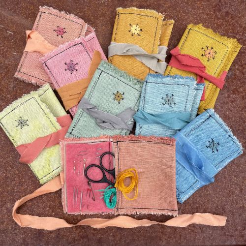 Plant-dyed needle book on Etsy