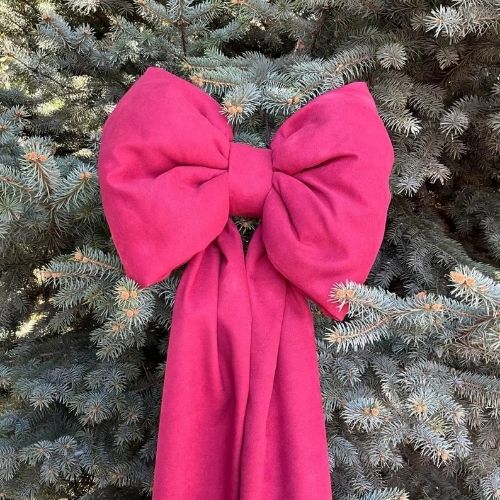 Big Red Velvet Bow Christmas Tree Topper on Etsy