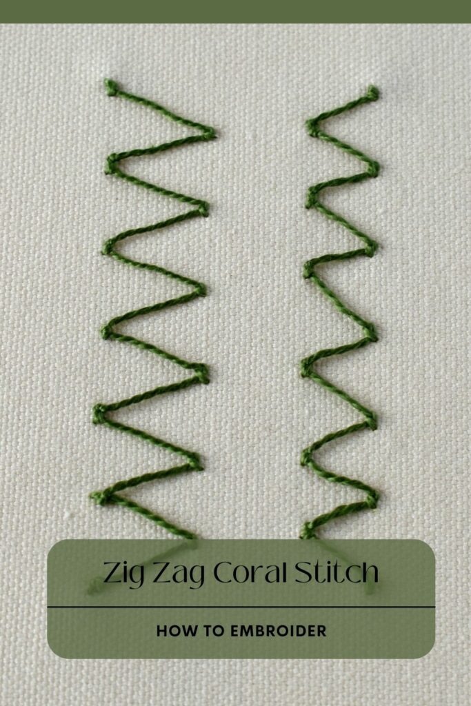 Learn how to embroider Zig Zag Coral Stitch