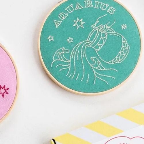 Astrology Embroidery Designs  by CottonClara on Etsy_Aquarius