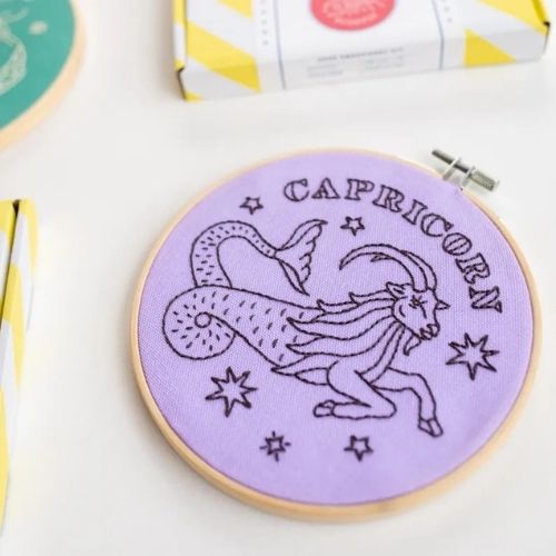 Astrology Embroidery Designs  by CottonClara on Etsy_Capricorn