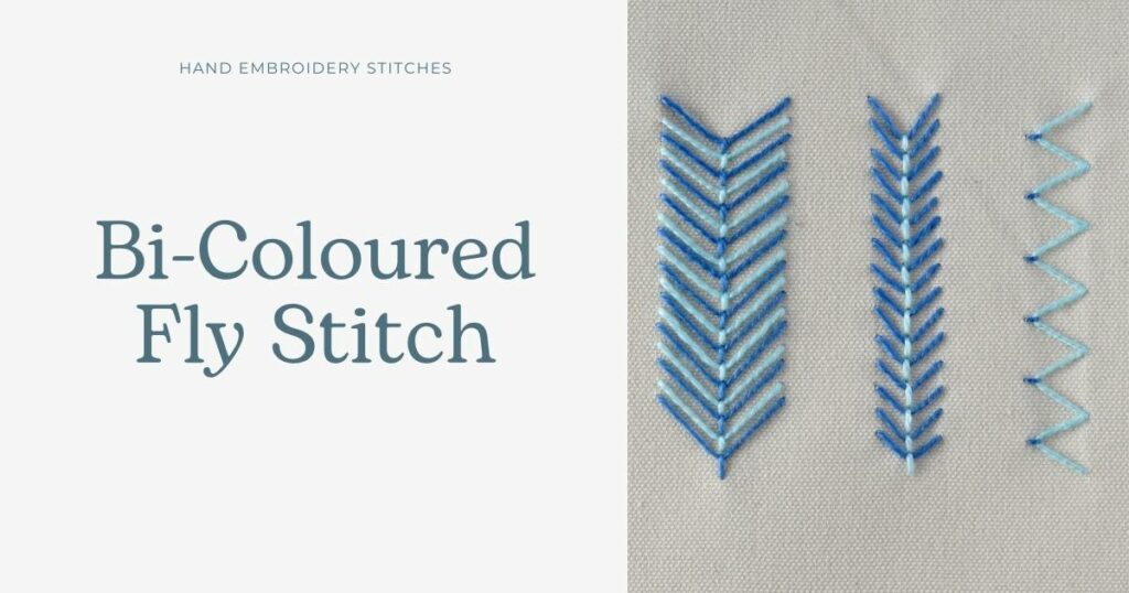 Bi-Coloured Fly Stitch Embroidery tutorial