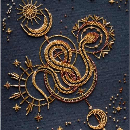 Chinese Zodiac Snake bead embroidery kit by CraftArtistStudio on Etsy