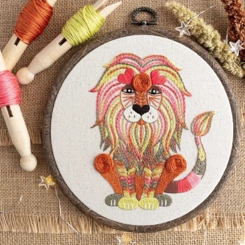 Leo embroidery pattern Designed by TheHoopInHand on Etsy