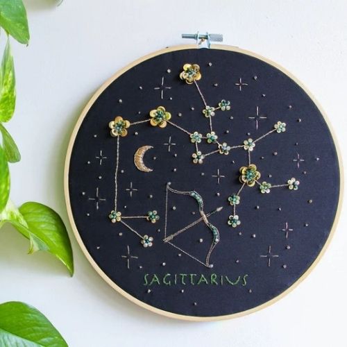 Zodiac Sign Sagittarius - hand embroidery pattern by TheMidnightWren on Etsy