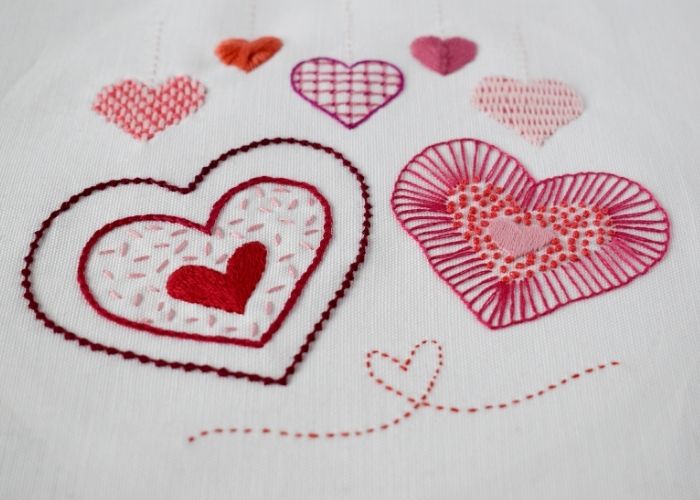 13 Ways to Stitch a Heart sampler