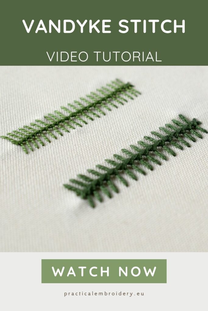 Vandyke Stitch: Hand embroidery video tutorial