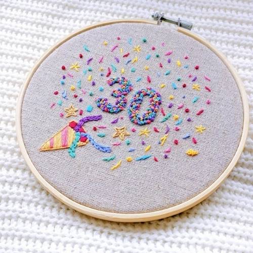 Birthday Party Popper embroidery pattern by TheGinghamFox on Etsy