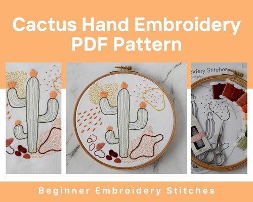 Cactus Hand Embroidery PDF Pattern