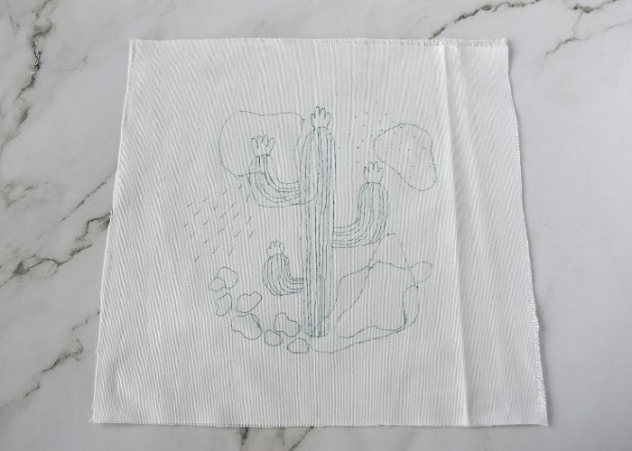 Cactus sampler for beginner embroidery stitches tutorial