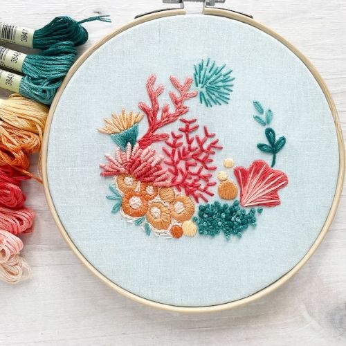 Coral Reef hand embroidery pattern by littledear on Etsy